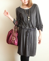 MISSELLE サテン切り替えカットソーワンピース