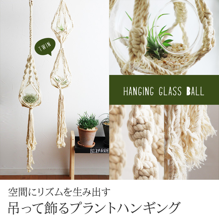空間にリズムを生み出す 吊って飾るプラントハンキング