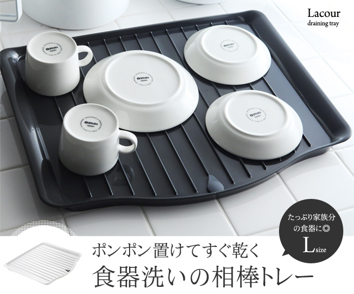 ポンポン置けてすぐ乾く食器洗いの相棒トレー