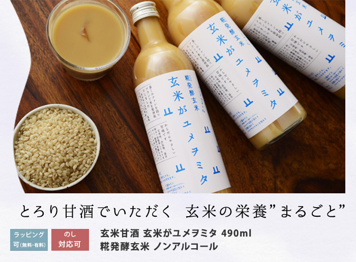 玄米甘酒　玄米がユメヲミタ　490ml　糀発酵玄米　ノンアルコール