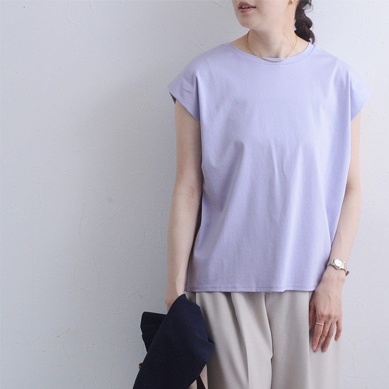滑らかコットン 綺麗見え フレンチスリーブカットソー/kauliina カウリーナ
