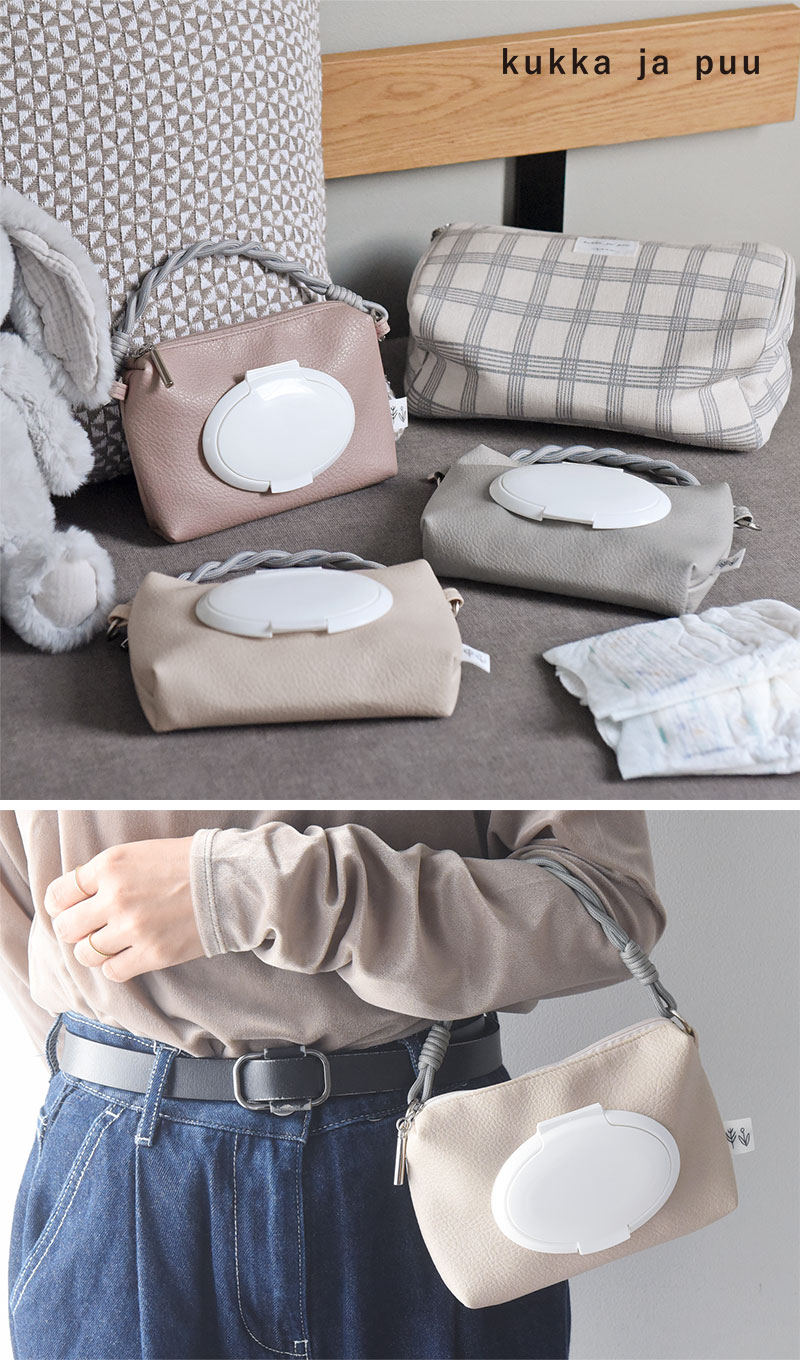 kukka ja puu フェイクレザー おしりふきポーチ おしりふきケース/クッカヤプー