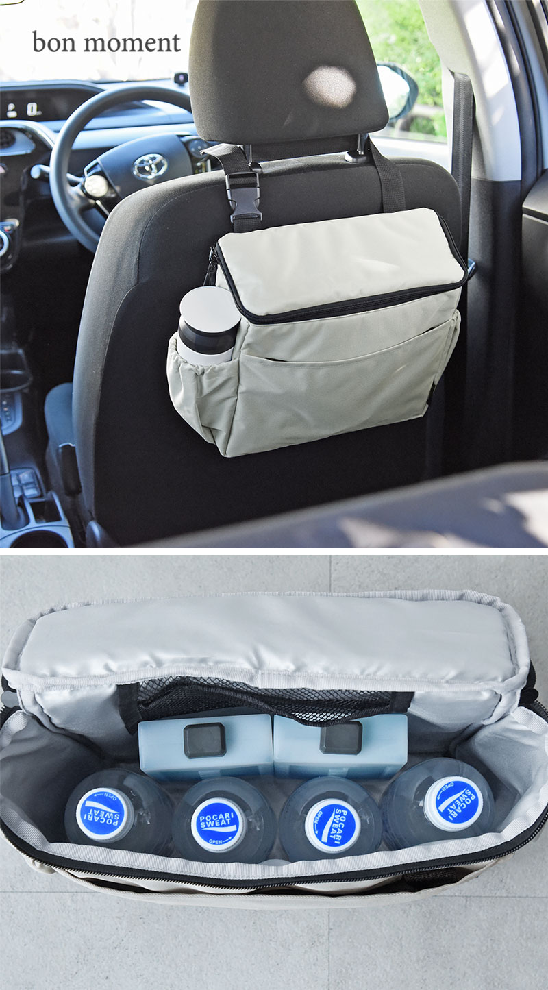 bon moment スリムに置ける 車用 保冷バッグ シートバッグポケット/ボンモマン