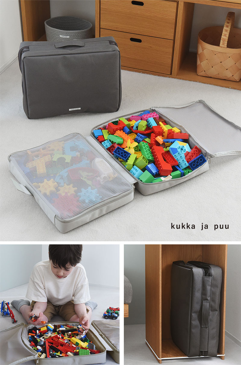 kukka ja puu ガバっと開いて探しやすい ブロック収納 おもちゃ収納/クッカヤプー