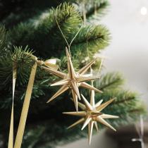 クリスマス オーナメント 小 金の星／銀の星／ブロンズの星　直径7cm