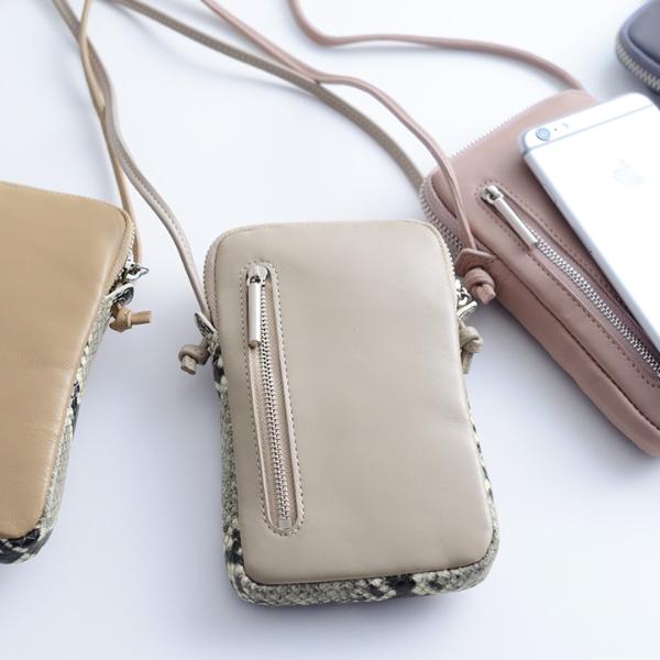 アンジェ別注 マチ付 羊革スマホポーチショルダー 送料無料 アンジェ Web Shop 本店