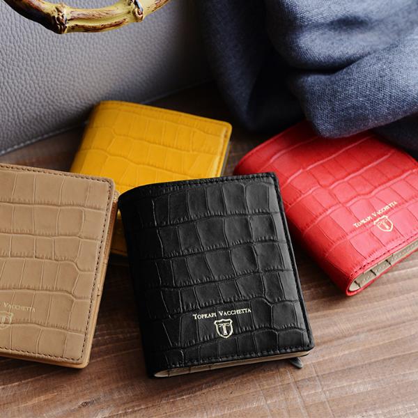 TOPKAPI　クロコ型押し・コンパクト折り財布／トプカピ