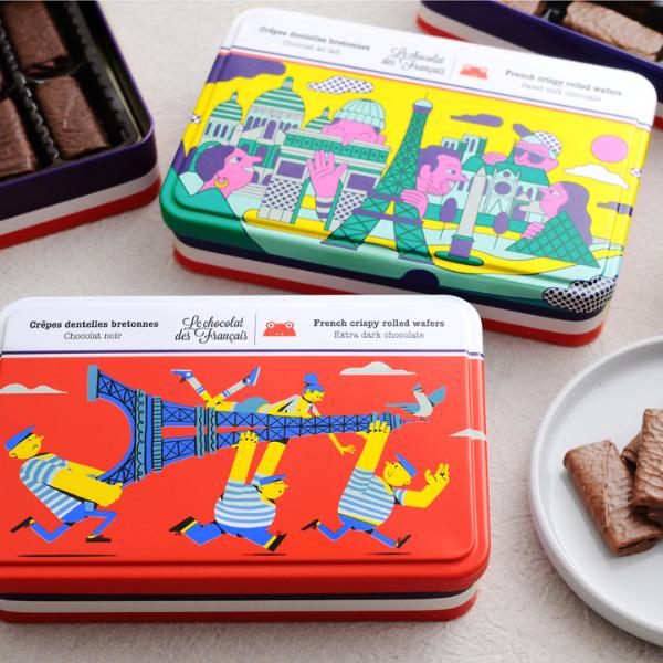 ル・ショコラ・デ・フランセ/フレンチクリスピーウェハース 缶/Le Chocolat des Francais