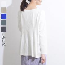 【2000円均一】後ろタックプリーツ リラックスカットソー／アグレアーブル Agreable【MADE IN JAPAN】（59％OFF）