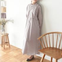 【5000円均一】ヨークレイヤード　ロングシャツワンピース／アグレアーブル Agreable（62％OFF）