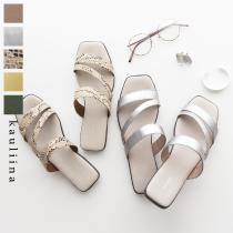 【10/4マークダウン】スクエアトゥ フラットサンダル／kauliina カウリーナ（40％OFF）