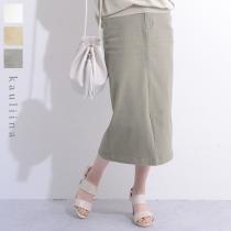 【10/4マークダウン】縦長ラインでスッキリ見え ストレッチツイルスカート／カウリーナ kauliina（50％OFF）
