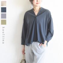 【2/25F追加】スキッパーネック とろみブラウス／カウリーナ kauliina（40％OFF）