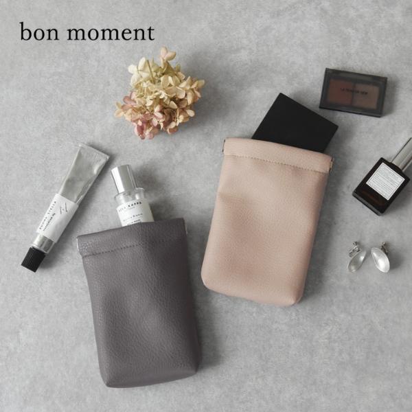 bon moment バネ式 フェイクレザーポーチ／ボンモマン【送料無料】