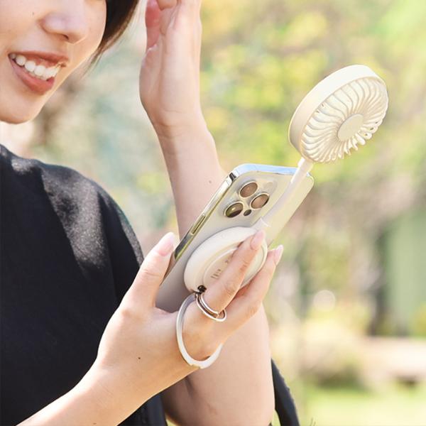 スマホ取り付けできる携帯扇風機 アイファン マグ／iFan Mag