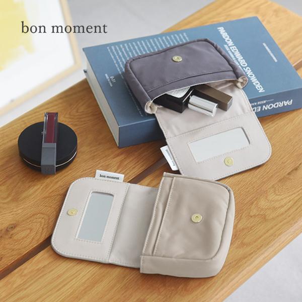 bon moment さっとお直しができる ミラー付き ミニポーチ／ボンモマン