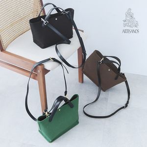 ARTESANOS ポーチ付き 牛革ハンドル 2WAY キャンバスバッグ／アルテサノス【送料無料】