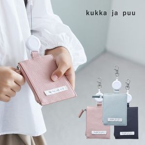 kukka ja puu 定期券が落ちにくい リール付きパスケース フェイクレザー 定期入れ コインケース 財布／クッカヤプー