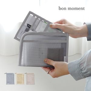 bon moment 中身が見やすい 軽量メッシュ お薬手帳ケース 母子手帳ケース／ボンモマン