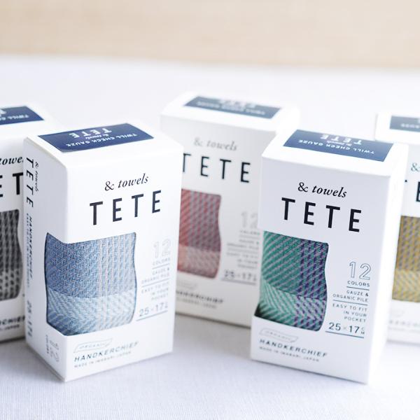 ポケットでかさばらないタオルハンカチ TWILL CHECK GAUZE／TETE 水布人舎 ｜ アンジェ web shop（本店）