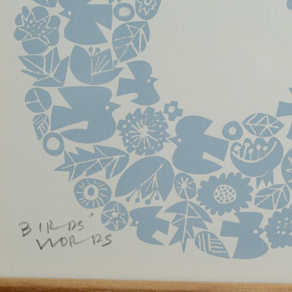 バーズワーズ シルクスクリーン 20 木製額装セット／BIRDS WORDS