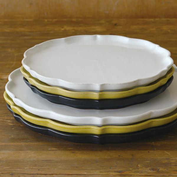 黄色　スタジオエム　風花　プレート　250 200 各２　studio mお正月 レコメンド :: 植物モチーフの器 :: 風花 250プレート