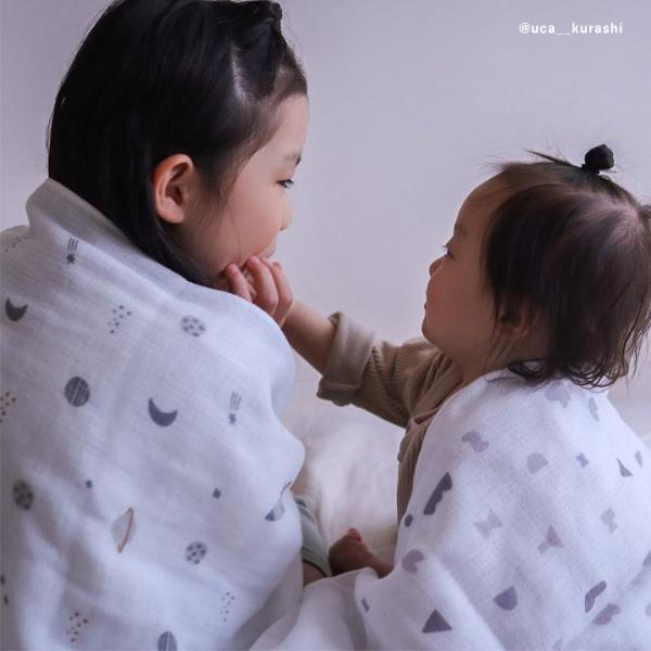 2枚セット】kukka ja puu 47×100cm ふんわり4重ガーゼ ミニバス