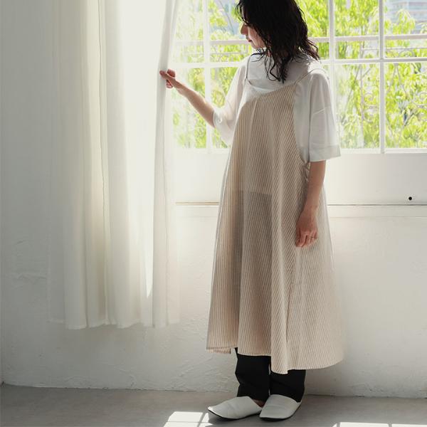 bon moment ワンピみたいな キャミソールエプロン コットン 軽量