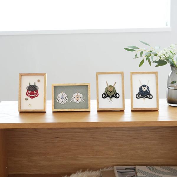 アンジェ別注】hare 水引で結ぶ 節句のフレーム 節分 雛 兜 おひなさま