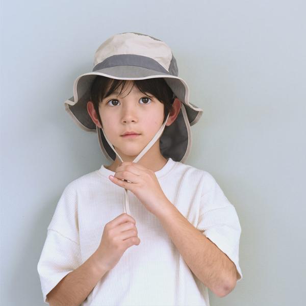 kukka ja puu キッズ 帽子 メッシュタイプ 保冷剤ポケット＆日よけタレ