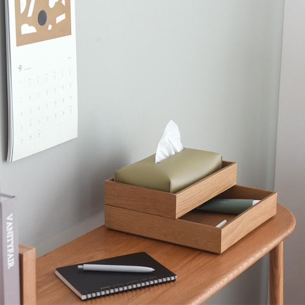 bon moment 汚れが気になりにくいフェイクレザー ティッシュケース