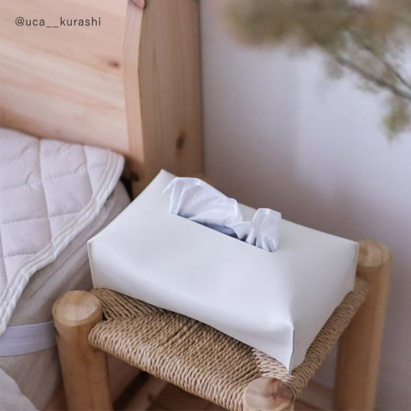 bon moment 汚れが気になりにくいフェイクレザー ティッシュケース