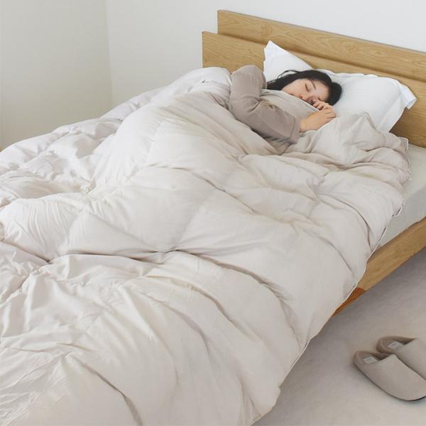 bon moment 人工羽毛掛け布団 シングル エアロゲル入り綿 洗える
