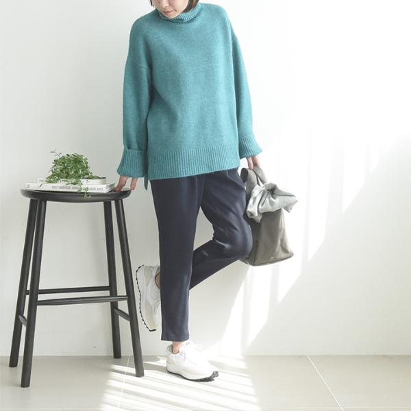 裏起毛 パンツ レディース 裏フリースニットツイルのタックテーパードパンツ あったかパンツ／WESTWOOD OUTFITTERS ウエストウッド アウトフィッターズ