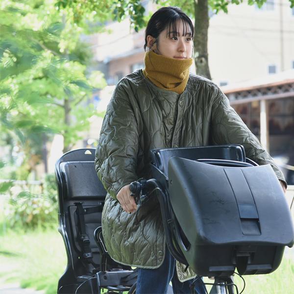 もちはだ×bon moment リブニット ネックウォーマー 裏起毛 日本