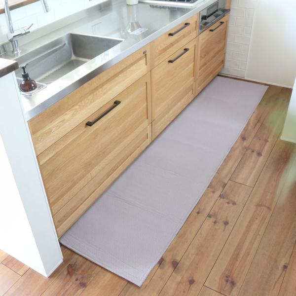 bon moment 奥行き広めの洗えるキッチンマット 52×240cm/ボンモマン