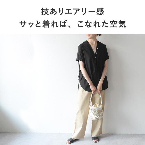 HACHE  アッシュ抜き襟ブラウス □プチローズ刺繍入り変形衿ブラウス/an another angelus [55BF02h001