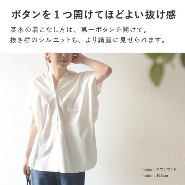 抜き襟 フレンチスリーブ 技ありブラウス／Agreable アグレアーブル【2