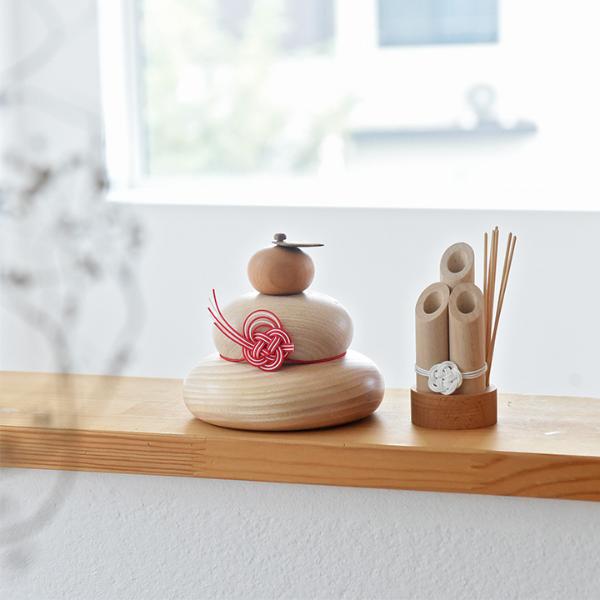 アンジェ別注】 hare 水引で結ぶ 木の鏡餅 お正月【送料無料