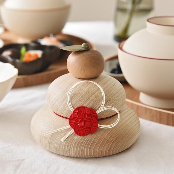 アンジェ別注】 hare 水引で結ぶ 木の鏡餅 お正月【送料無料
