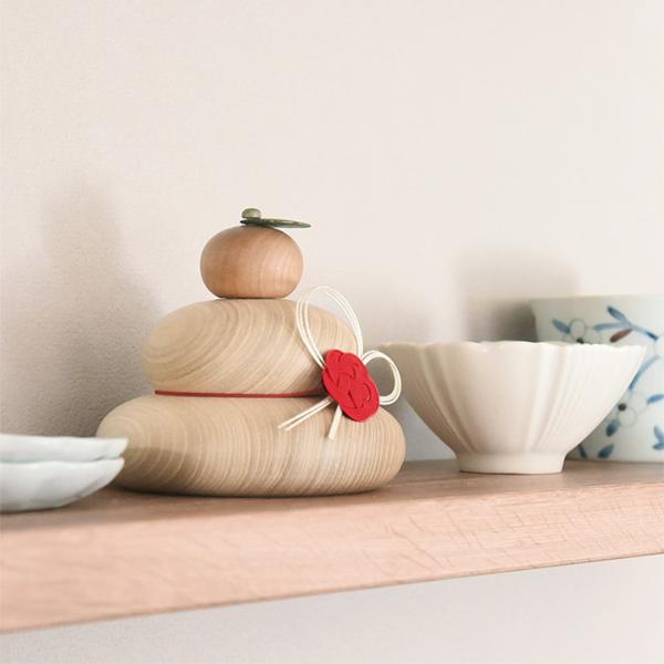 おもち アンジェ別注】 hare 水引で結ぶ 木の鏡餅 お正月【送料無料