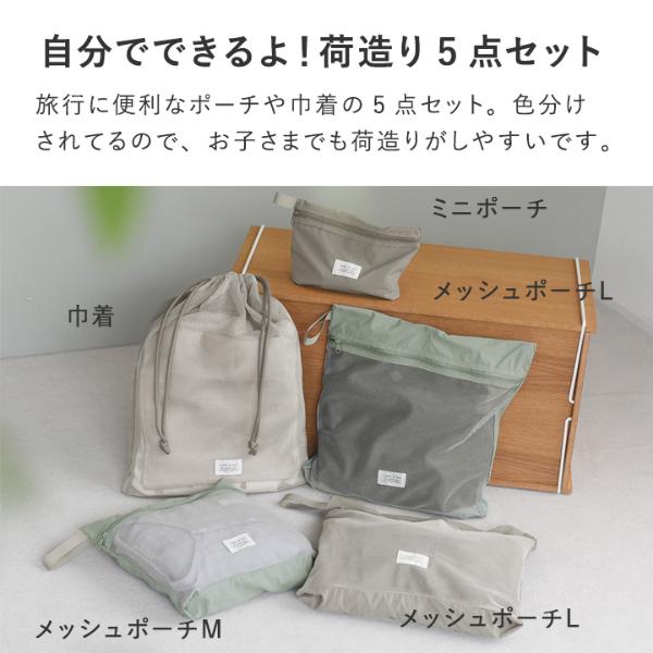 kukka ja puu 整理して仕分けられる トラベルポーチ5点セット