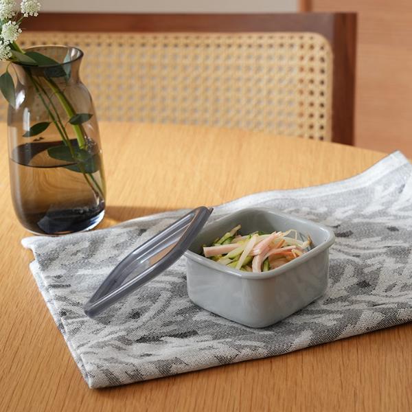 ＋Gray プラスグレイ スクウェアS 0．32L シール蓋付／野田琺瑯