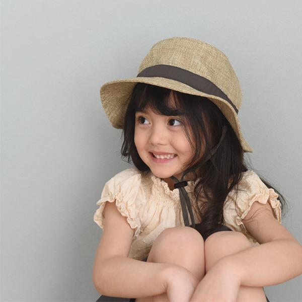 kukka ja puu キッズ ジュート風 帽子 保冷剤ポケット＆日よけタレ付き／クッカヤプー