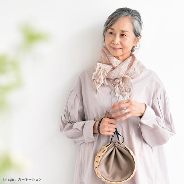 kobooriza 麻とボタニカルオーガニックの節糸格子マフラー／工房織座