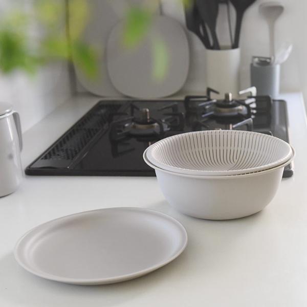 マーナ きほんのキッチンツール トレー付きザルボウル 21cm／MARNA