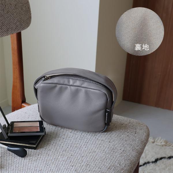 bon moment 洗えるフェイクレザー ハンドル付き 化粧ポーチ