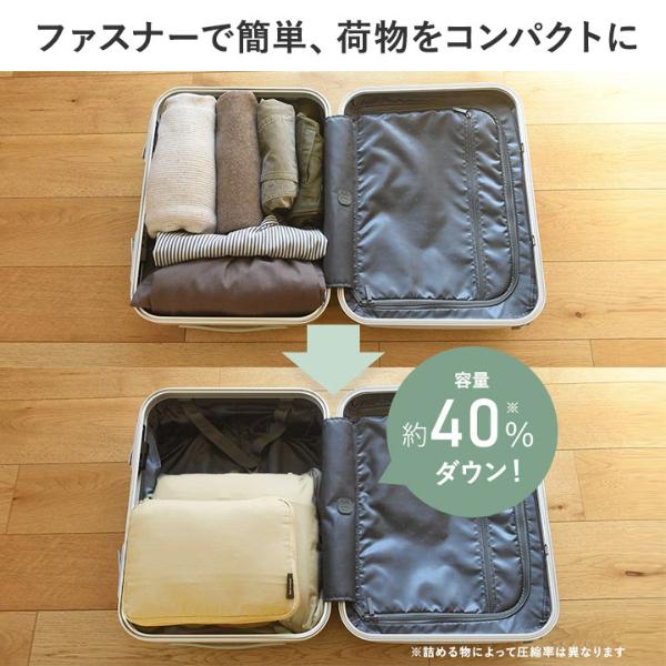 本店限定 特別PRICE】bon moment 圧縮できるトラベルポーチ ミモザ L