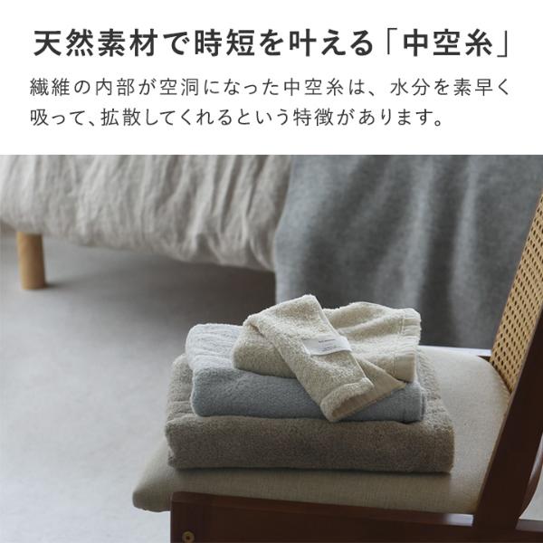 bon moment フェイスタオル ふんわり 吸水速乾 中空糸 時短