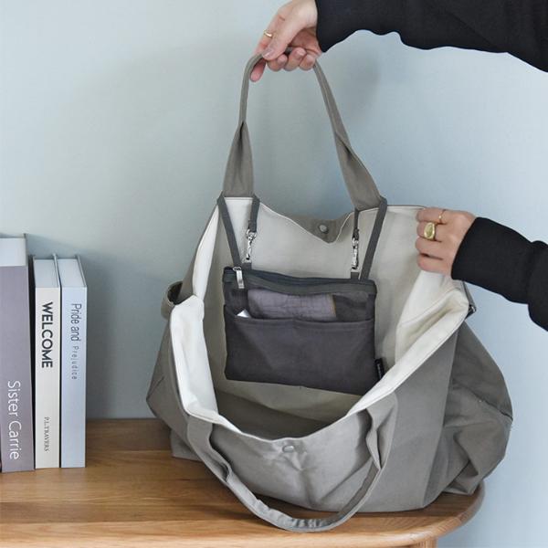 ⭐️新品　メタリック糸がポイントの収納力あるマチ太上品なバッグ❣️ bon moment 軽量メッシュ 吊り下げバッグインバッグ／ボンモマン